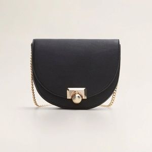 Faux leather bag with chain strap